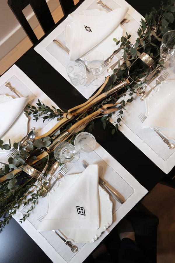 PAMPA Set of 4 Oversized Linen Napkins - White