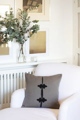 SEVILLA Linen & silk cushion 50x50 - Grey