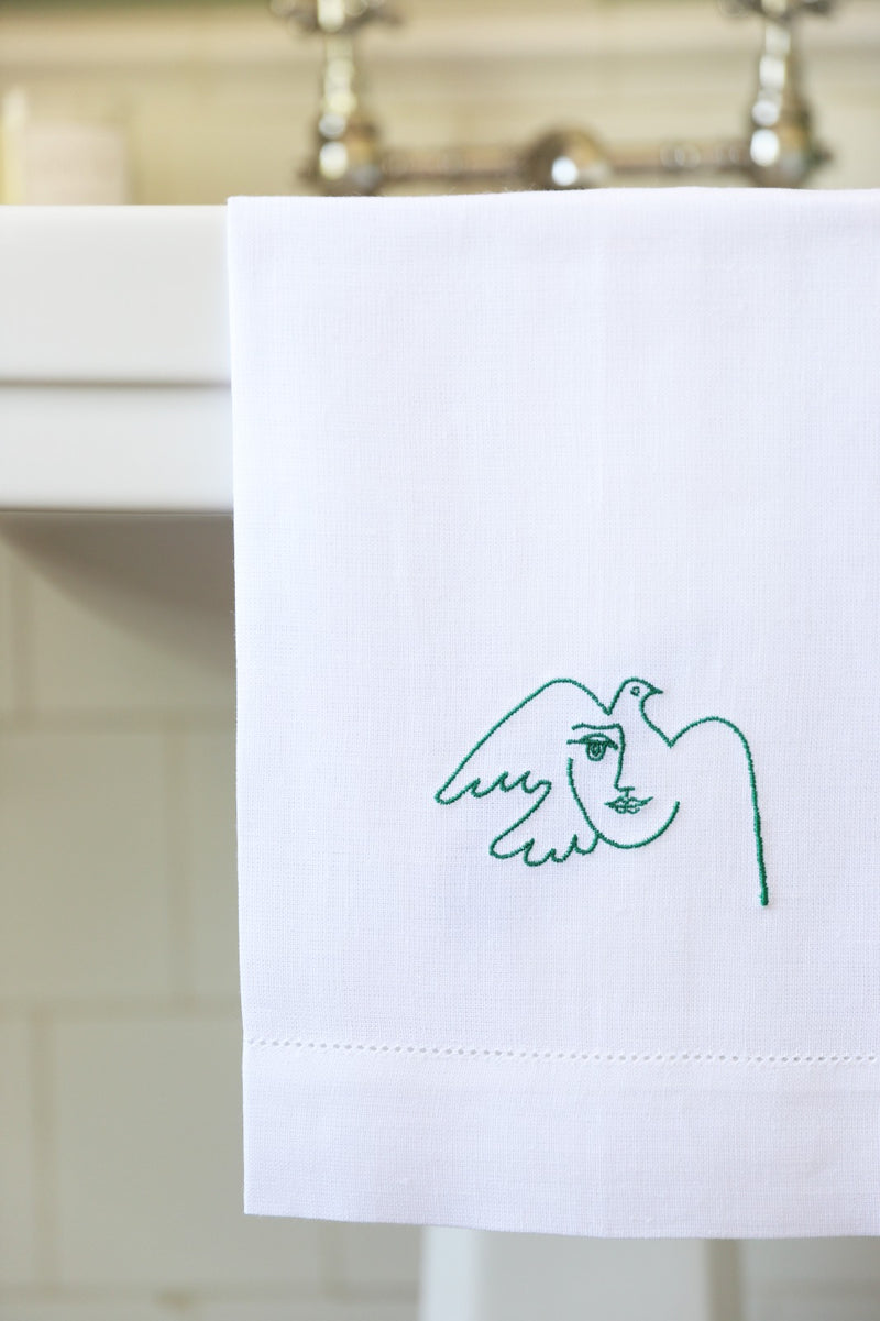 PABLO Linen Guest Towel - Green