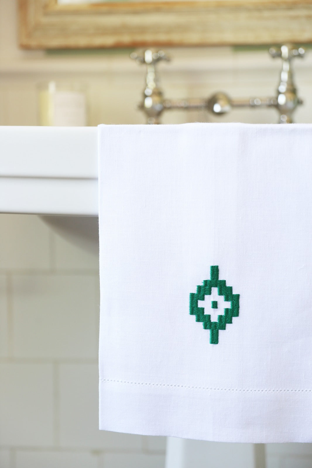 PAMPA Linen Guest Towel - Green